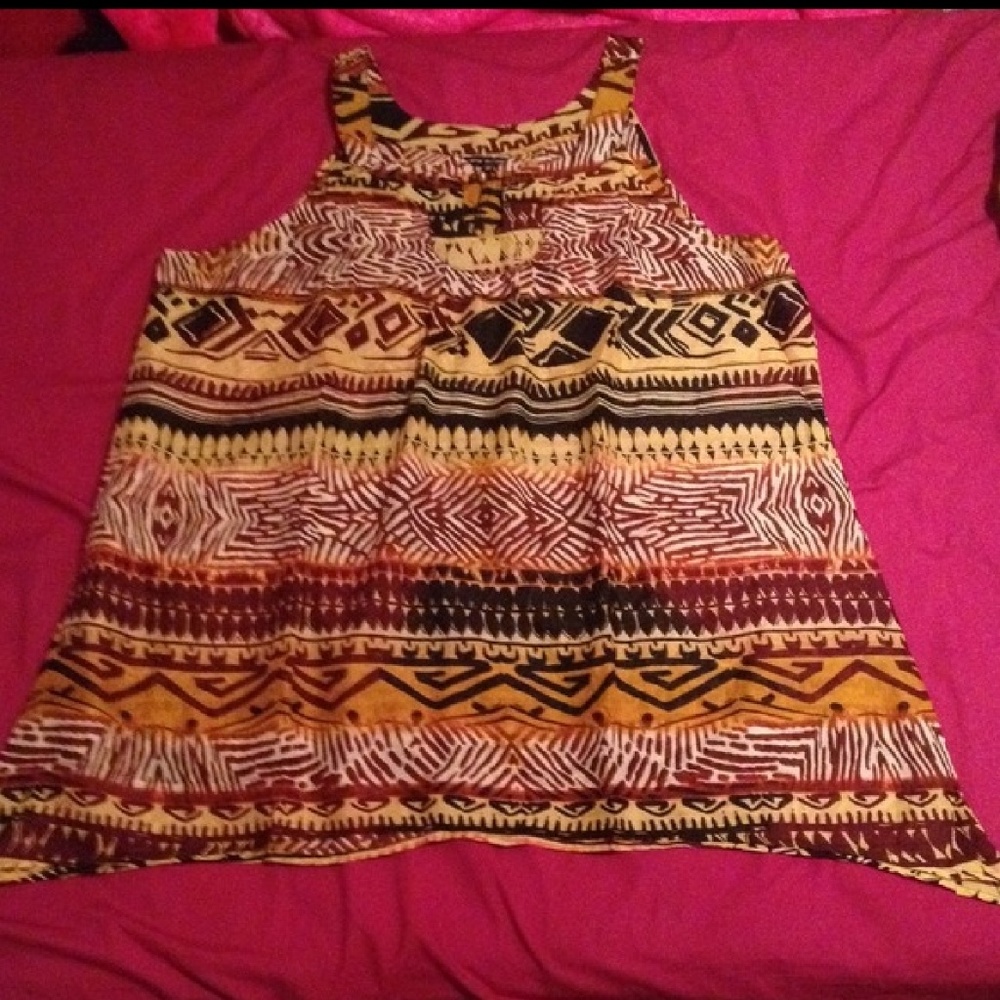 Tribal Tunic Tank with shark hem